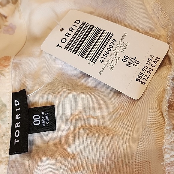 Torrid - Mini Challis Sleeveless Sundress in Lush Floral Dew​​​​​ - Picture 7 of 13